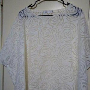 Cut Loose White/Clear linen Bathing suit Cover Up Top One Size #9